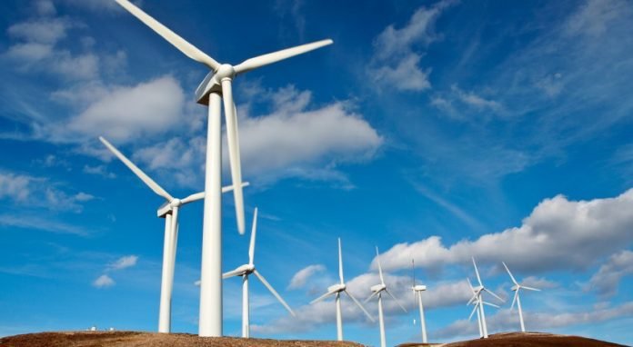 Wind turbines farm