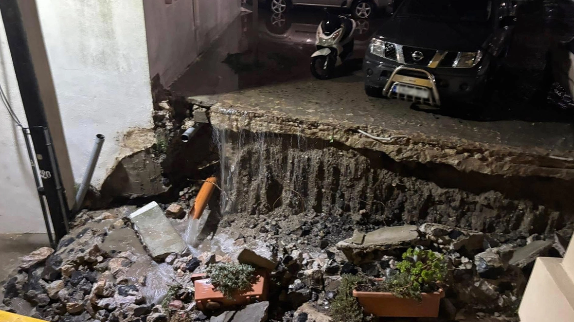 Μεγάλες ζημιές στη Σαντορίνη από την κακοκαιρία Adel – Κατολισθήσεις, πλημμύρες και κατάρρευση τοιχίου