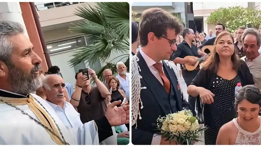 Συγκινητικός γάμος στην Άρβη, με μαντινάδες ο ιερέας.Βίντεο