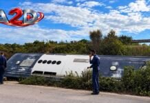 Εκτροπή και ανατροπή λεωφορείου του Πολεμικού Ναυτικού με 25 επιβαίνοντες